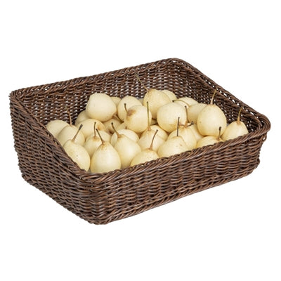 Olympia Polywicker Rectangular Display Basket Dark Brown 525x385mm - JA363