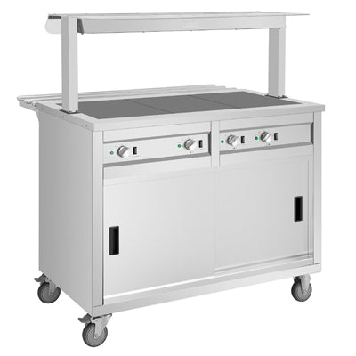 Buffalo Mobile Servery with Solid Heated Top 3x 1/1 GN - JB186