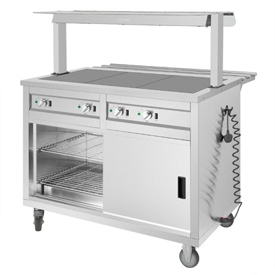 Buffalo Mobile Servery with Solid Heated Top 3x 1/1 GN - JB186