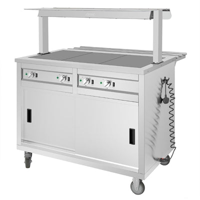 Buffalo Mobile Servery with Solid Heated Top 3x 1/1 GN - JB186