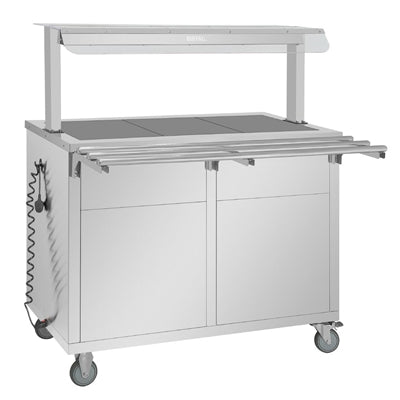 Buffalo Mobile Servery with Solid Heated Top 3x 1/1 GN - JB186