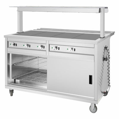 Buffalo Mobile Servery with Solid Heated Top 4x 1/1 GN - JB187