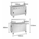 Buffalo Mobile Servery with Solid Heated Top 4x 1/1 GN - JB187