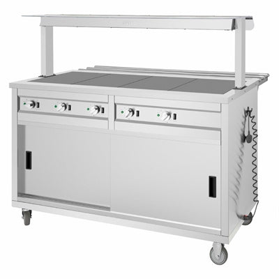 Buffalo Mobile Servery with Solid Heated Top 4x 1/1 GN - JB187