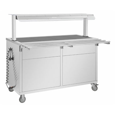 Buffalo Mobile Servery with Solid Heated Top 4x 1/1 GN - JB187