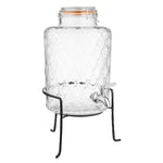 Olympia Geo Glass Clip-Top Drinks Dispenser with Wire Stand 8Ltr - JB379