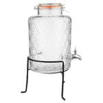 Olympia Geo Glass Clip-Top Drinks Dispenser with Wire Stand 8Ltr - JB379