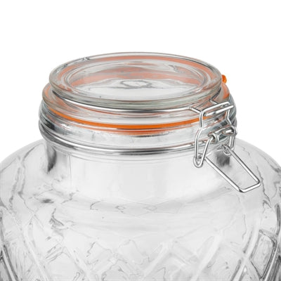 Olympia Geo Glass Clip-Top Drinks Dispenser with Wire Stand 8Ltr - JB379