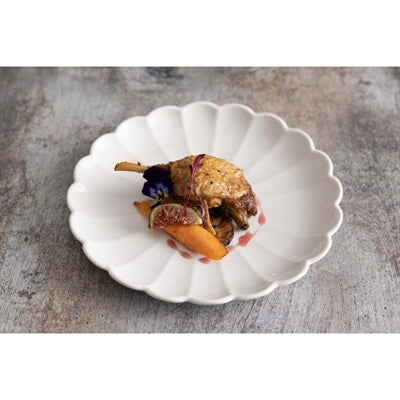 Olympia Bloom Scalloped Plates White 226mm (6 Pack) - JB394