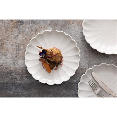 Olympia Bloom Scalloped Plates White 226mm (6 Pack) - JB394