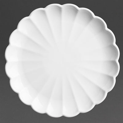 Olympia Bloom Scalloped Plates White 226mm (6 Pack) - JB394