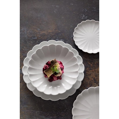 Olympia Bloom Scalloped Bowls White 230mm (6 Pack) - JB396