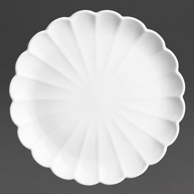 Olympia Bloom Scalloped Plates White 276mm (4 Pack) - JB395