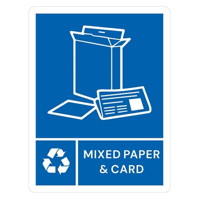 Jantex Slim Bin Label - Mixed Paper & Card - JB490