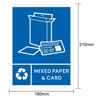 Jantex Slim Bin Label - Mixed Paper & Card - JB490