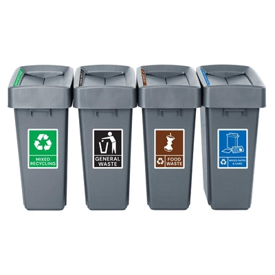 Jantex Slim Bin Lid Label - Mixed Paper & Card - JB491