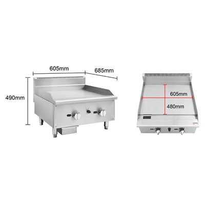 Buffalo Natural Gas Griddle 600mm - JE095