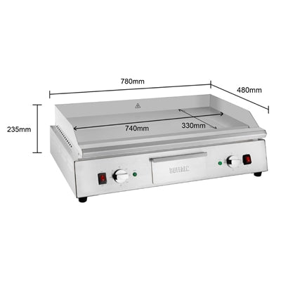 Buffalo Dual Zone Chrome Plated Griddle 790mm - JE876