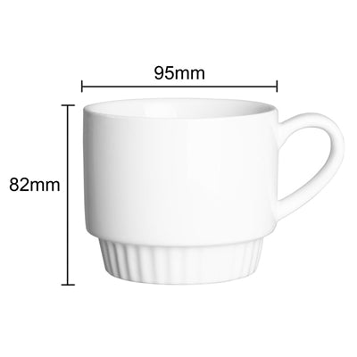 Olympia Café Stacking Mugs White 340ml (6 Pack) - JF994