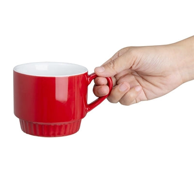 Olympia Café Stacking Mugs Red 340ml (6 Pack) - JF995