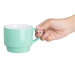 Olympia Café Stacking Mugs Aqua 340ml (6 Pack) - JF996