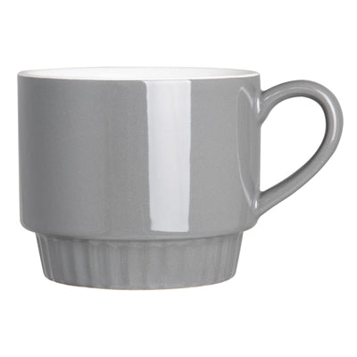 Olympia Café Stacking Mugs Charcoal 340ml (6 Pack) - JF997