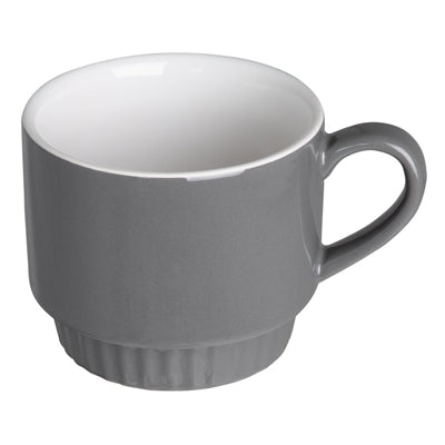 Olympia Café Stacking Mugs Charcoal 340ml (6 Pack) - JF997