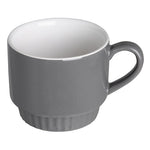 Olympia Café Stacking Mugs Charcoal 340ml (6 Pack) - JF997