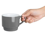 Olympia Café Stacking Mugs Charcoal 340ml (6 Pack) - JF997