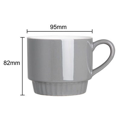Olympia Café Stacking Mugs Charcoal 340ml (6 Pack) - JF997