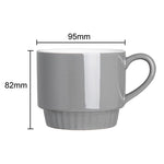 Olympia Café Stacking Mugs Charcoal 340ml (6 Pack) - JF997