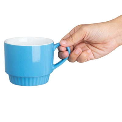 Olympia Café Stacking Mugs Blue 340ml (6 Pack) - JF998
