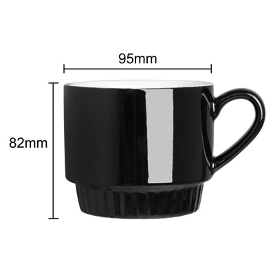 Olympia Café Stacking Mugs Black 340ml (6 Pack) - JF999