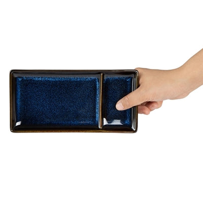 Olympia Luna Rectangular Dipping Plates Midnight Blue 204x105mm (6 Pack) - JK247