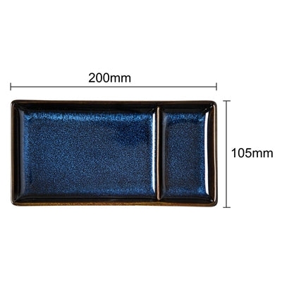 Olympia Luna Rectangular Dipping Plates Midnight Blue 204x105mm (6 Pack) - JK247