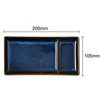 Olympia Luna Rectangular Dipping Plates Midnight Blue 204x105mm (6 Pack) - JK247