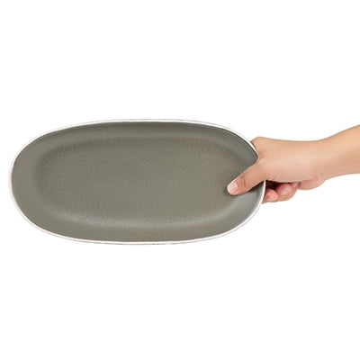 Olympia Chia Oval Plates Charcoal 280x135mm (6 Pack) - JK492