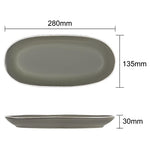 Olympia Chia Oval Plates Charcoal 280x135mm (6 Pack) - JK492