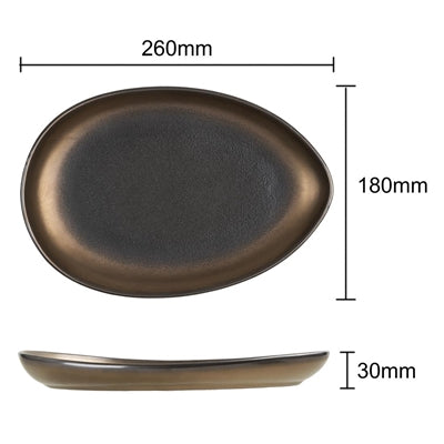 Olympia Ochre Teardrop Plates 257x180mm (6 Pack) - JK495