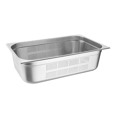 Vogue Stainless Steel Perforated 1/1 Gastronorm Tray 150mm - K842