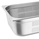 Vogue Stainless Steel Perforated 1/1 Gastronorm Tray 150mm - K842
