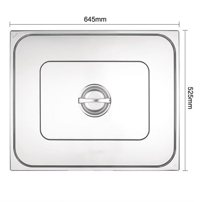 Vogue Stainless Steel 2/1 Gastronorm Tray Lid - K939