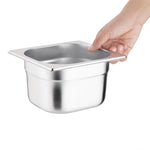 Vogue Stainless Steel 1/6 Gastronorm Tray 100mm - K991