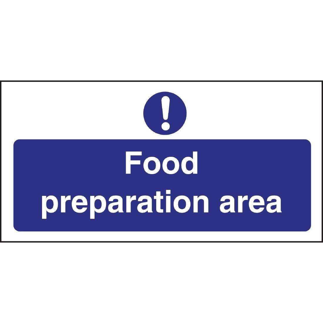 Vogue Food Preparation Area Sign L840