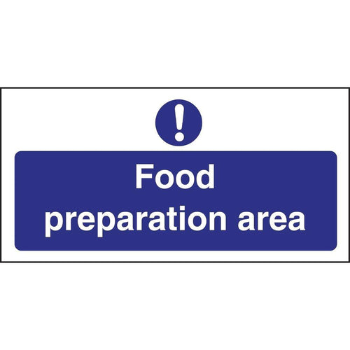 Vogue Food Preparation Area Sign L840