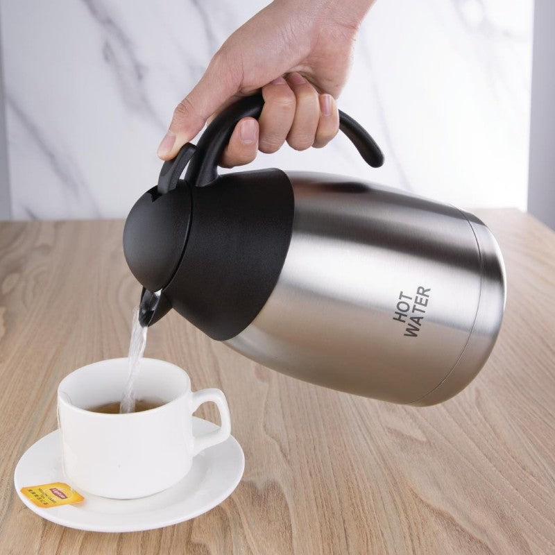 Olympia Insulated Hot Water Jug 1.5Ltr | Stainless Steel Vacuum Flask DL162