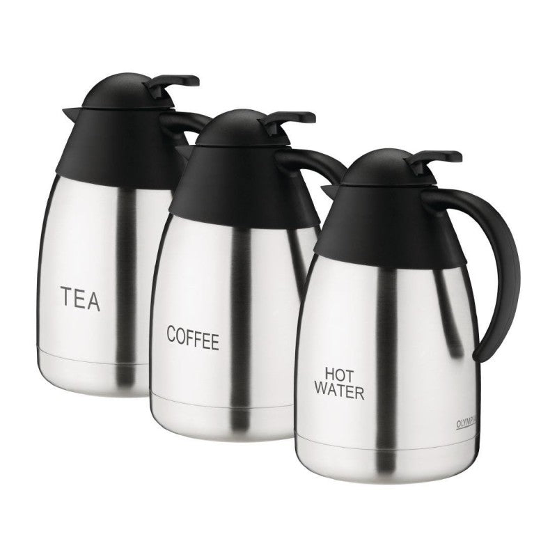 Olympia Insulated Hot Water Jug 1.5Ltr | Stainless Steel Vacuum Flask DL162