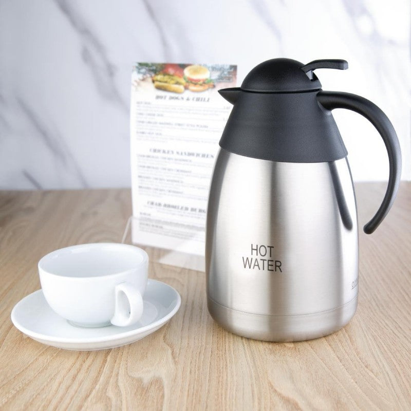 Olympia Insulated Hot Water Jug 1.5Ltr | Stainless Steel Vacuum Flask DL162