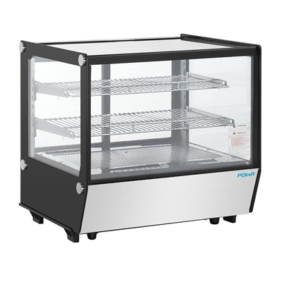 Polar G-Series Countertop Display Fridge Black Square Glass 120Ltr - PG003