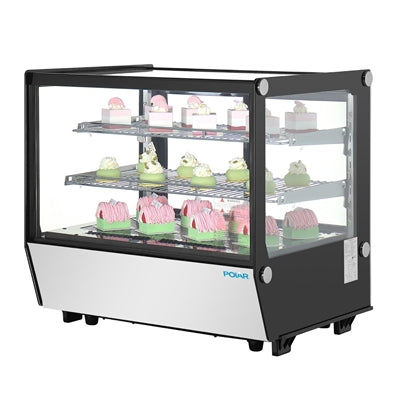 Polar G-Series Countertop Display Fridge Black Square Glass 120Ltr - PG003